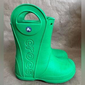 Crocs Junior Handle It Green Rain Boots. Size Junior 1
